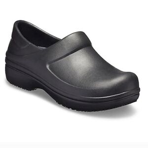 Crocs Neria II, Triple Comfort Clogs,‎ Black, Women's Size 9, Slip Resistant